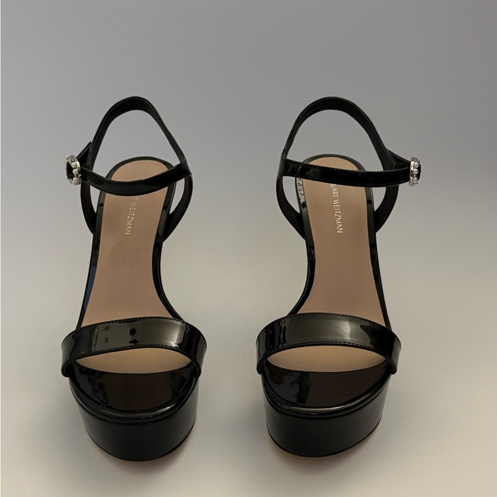 Stuart Weitzman Black patent leather 5 inch heels(size 7)